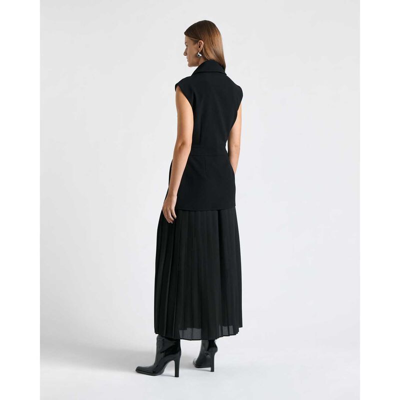 Cue Recycled Crepe Pleated Midi Trench Dress image number 1